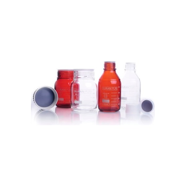 Cp Lab Safety. Duran PURE Bottle Only, Clear Borosilicate Glass, GLS-80, 2 Liter, Case of 10 818606301 - main
